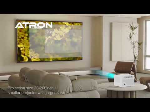 Проектор за домашно кино Atron Cube, TFT LCD, 1280x720p, 160 ANSI, Android 11.0, До 100 инча
