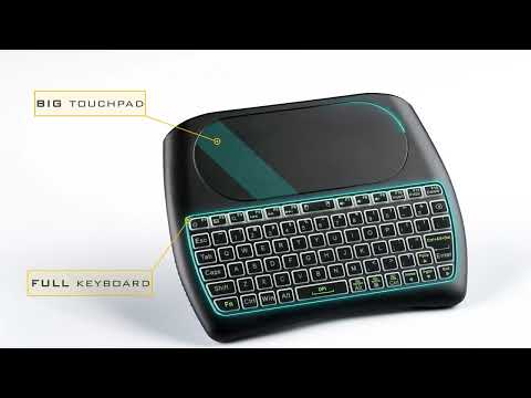Мини безжична клавиатура за телевизор с тъчпад и подсветка 7 цвята - Atron D8