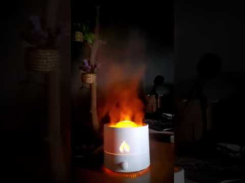 Арома дифузер и овлажнител за въздух с ефекти на пламък и вулкан, Vein, 180 мл