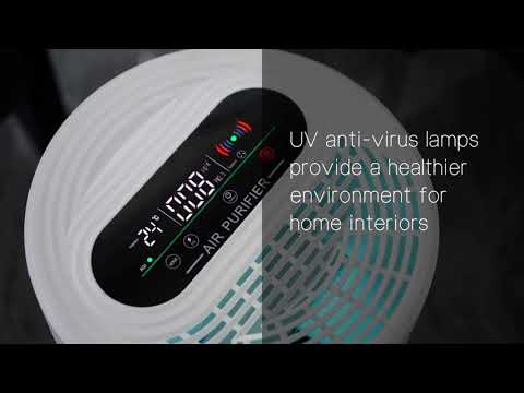Пречиствател за въздух AirCare, CADR 160м³/ч, Йонизатор, До 35 кв.м, LED дисплей, Дистанционно управление