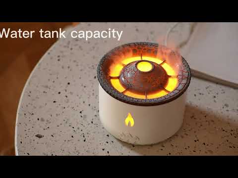Арома дифузер с ефекти вулкан и пламък, LED светлини, Volcano, 360 мл